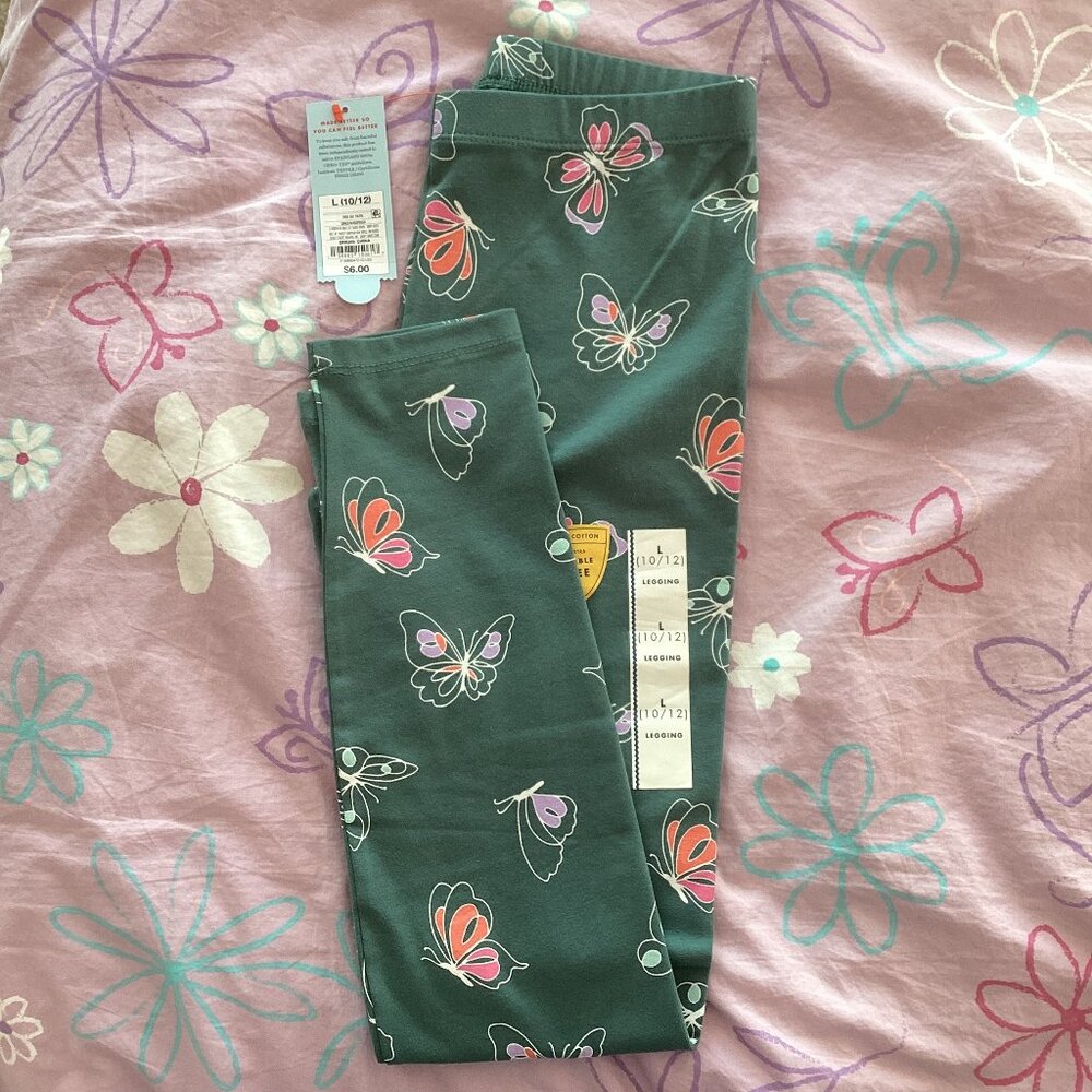 NWT Cat & Jack Butterfly Leggings Size L